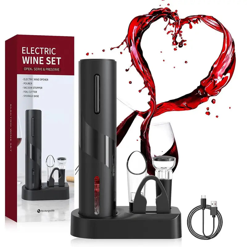 Kit Completo del Sacacorchos Eléctrico para Transformar tus Momentos con Vino!